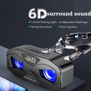 M5 Cool Owl Design Bluetooth Speaker LED Flash Wireless Loudspeaker FM Radio Alarm Clock TF Card Support Select Songs By Number
