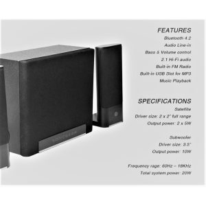 SonicGear Space 3 Hi-Fi Bluetooth Speaker with Pure Rich Sound with FM Radio